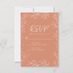 Boho Terracotta Blush Wedding RSVP Card