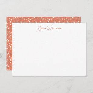 Boho Terracotta Botanical Personalised Stationery Card