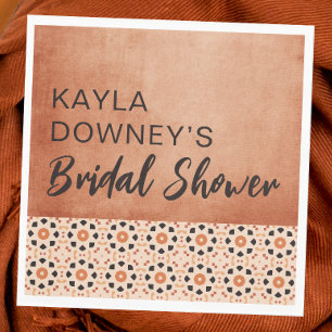 Boho Terracotta Bridal Shower Napkin