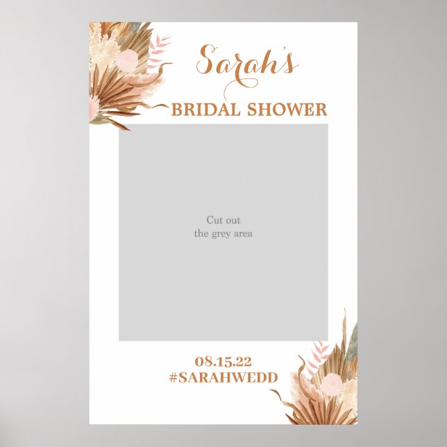 Boho Terracotta Bridal Shower Photo Prop Poster (Front)