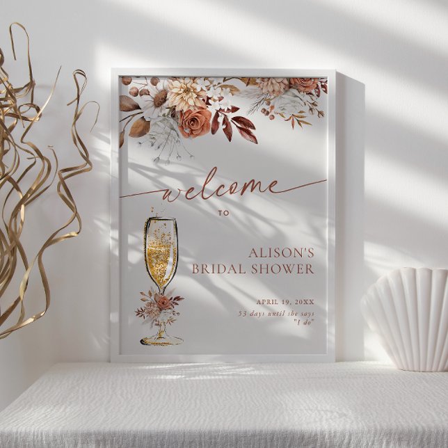 Boho Terracotta Bridal Shower Welcome  Poster (Creator Uploaded)