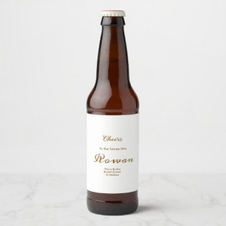 Boho Terracotta Bridal Shower Wine Bottle Label" Beer Bottle Label
