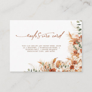 Boho Terracotta Bright Floral Enclosure Card