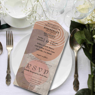 Boho Terracotta Brown Abstract Minimalist Website  All In One Invitation