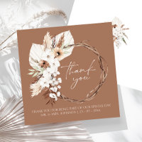 Boho Terracotta Brown Dried Floral Wreath Wedding