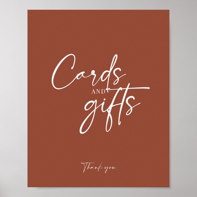 Boho Terracotta Burnt Orange Cards and Gifts Poster (Front)