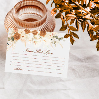 Boho Terracotta Calla Lilies Name That Spice Game  Card