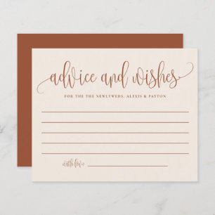 Boho Terracotta Calligraphy Advice and Wishes Card