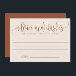 Boho Terracotta Calligraphy Wedding Advice Card<br><div class="desc">Ask guests to give their advice and wishes with this customisable advice card. It features terracotta modern calligraphy and a whimsical confetti pattern. Personalise by adding your own details. You can also change the back image to a photo or any other image. This boho advice and wishes card is perfect...</div>
