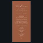 Boho Terracotta Dainty Script Wedding Ceremony Programme<br><div class="desc">Boho Terracotta Dainty Script Wedding Programs |  Share details of your wedding with these boho wedding programs. This customisable ceremony programs feature whimsical script and minimalist typography. These terracotta wedding programs are perfect for any wedding theme.</div>