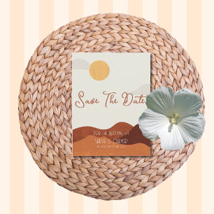Boho Terracotta Desert Sunset Wedding Postcard