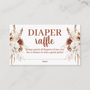 Boho Terracotta Diaper Raffle Enclosure Card