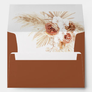 Boho Terracotta Envelopes Modern Pampas Grass