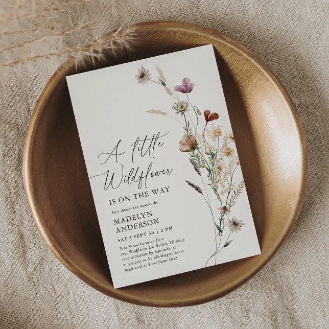 Boho Terracotta Fall Wildflower Baby Shower Invitation (Creator Uploaded)