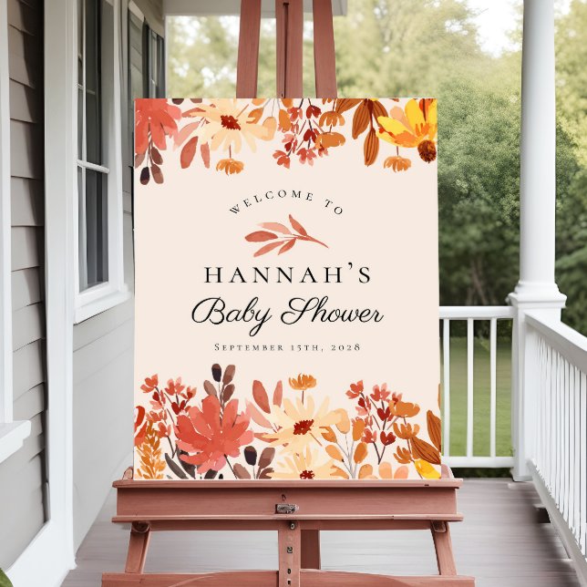 Boho Terracotta Fall Wildflower Baby Shower Sign (Creator Uploaded)