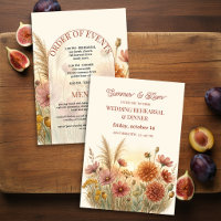 Boho Terracotta Fall Wildflower Rehearsal Dinner