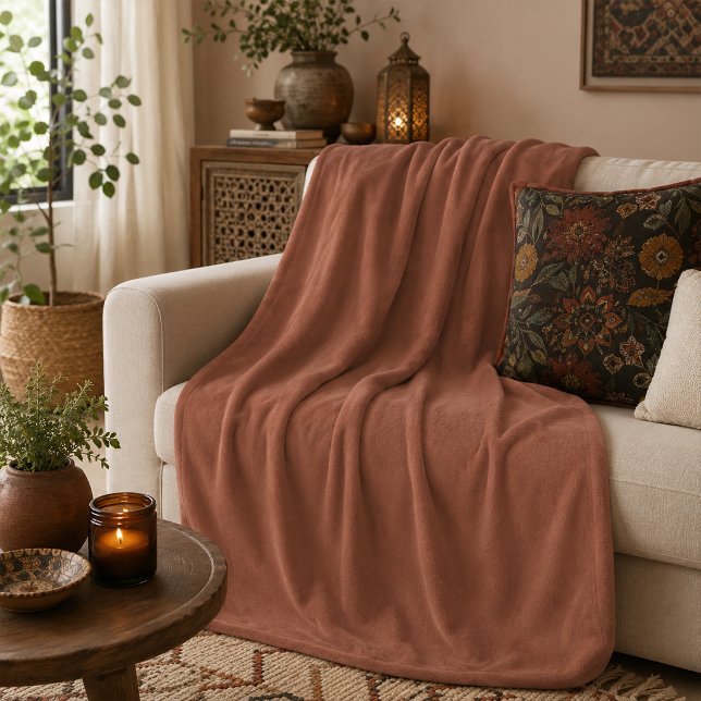 Boho Terracotta Fleece Accent Blanket (Creator Uploaded)