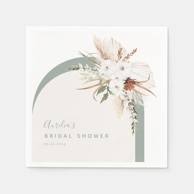 Boho Terracotta Floral Arch  Napkins (Front)