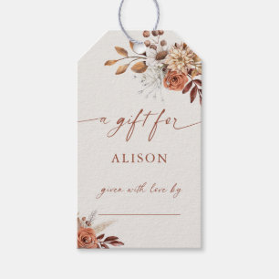 Boho Terracotta Floral Display Shower Gift Tags
