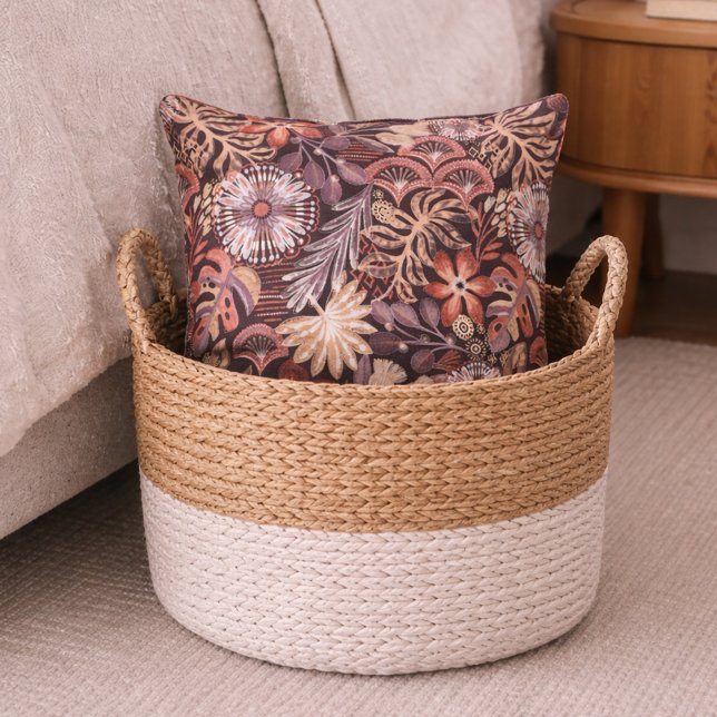 Boho Terracotta Floral Pattern  Cushion (Creator Uploaded)