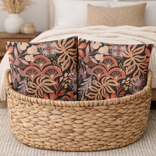 Boho Terracotta Floral Pattern Pillowcase