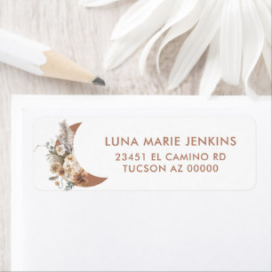 Boho Terracotta Floral Return Address Labels