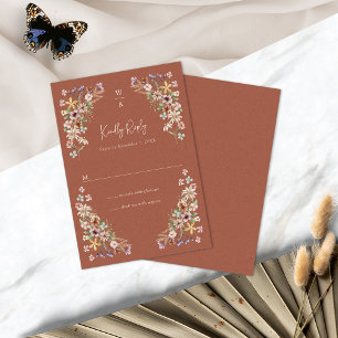 Boho Terracotta Floral RSVP Card