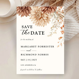 Boho Terracotta Floral Wedding lSave the Date Invitation