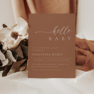 Boho Terracotta Gender Neutral Baby Shower Invitation