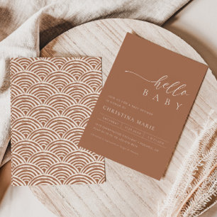 Boho Terracotta Gender Neutral Baby Shower Invitation