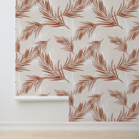Boho Terracotta Grey Leaf Print Pattern