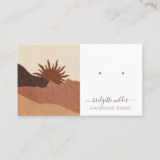 Boho Terracotta Handmade Jewellery Personalised Business Card (Front)