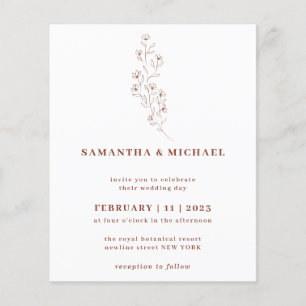 Boho Terracotta Indie Rustic Botanical tiny budget Flyer