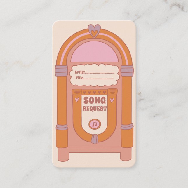 Boho Terracotta Jukebox Song Request Card (Front)