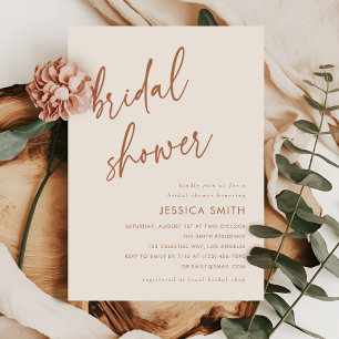 Boho Terracotta Minimal Bridal Shower Invitation