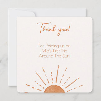 Boho Terracotta Orange Birthday Thank You Card
