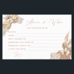 Boho Terracotta Pampas Grass bride advice card<br><div class="desc">Designed to coordinate with our Boho Terracotta Pampas Grass Collection,  this modern advice card features pampass grass in terracotta hues. For more advanced customisation of this design,  e.g. changing layout,  font or text size please click the "CUSTOMIZE</div>