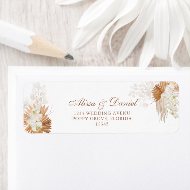 Boho Terracotta Pampas Grass Orchid Wedding Return (Insitu)