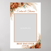 Boho terracotta pampas grass wedding photo prop