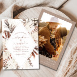 Boho Terracotta Photo Pampas Grass Wedding Invitation<br><div class="desc">Chic and Modern Boho Bohemian Beige,  Brown,  Terracotta,  White,  Botanical Pampas Grass Geometric Watercolor Frame Photo or Picture Wedding Autumn,  Winter,  Spring or Summer Wedding Invitations - includes beautiful and elegant script typography for the special Wedding celebration.</div>
