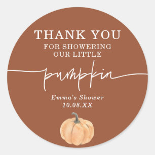 Boho Terracotta Pumpkin Thank You Favour Sticker