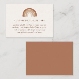 Boho Terracotta Rainbow Baby Shower Custom Enclosure Card