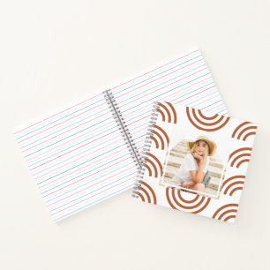 Boho Terracotta Rainbow Photo  Notebook
