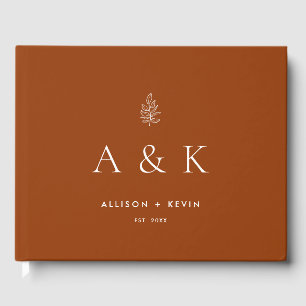 Boho Terracotta Rust Wedding Custom Guest Book
