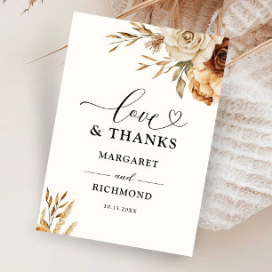 Boho Terracotta Rustic Floral Wedding Thank You Card