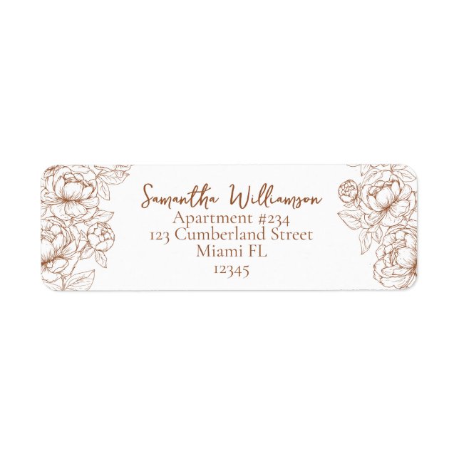 Boho Terracotta Rustic Return Address Wedding  (Front)
