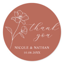 Boho Terracotta Rustic Wedding | Floral Thank you