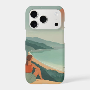 Boho Terracotta Sage Coastal Bay Sunset Landscape