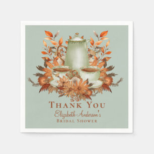 Boho Terracotta Sage Tea Party Dining Tableware Napkin