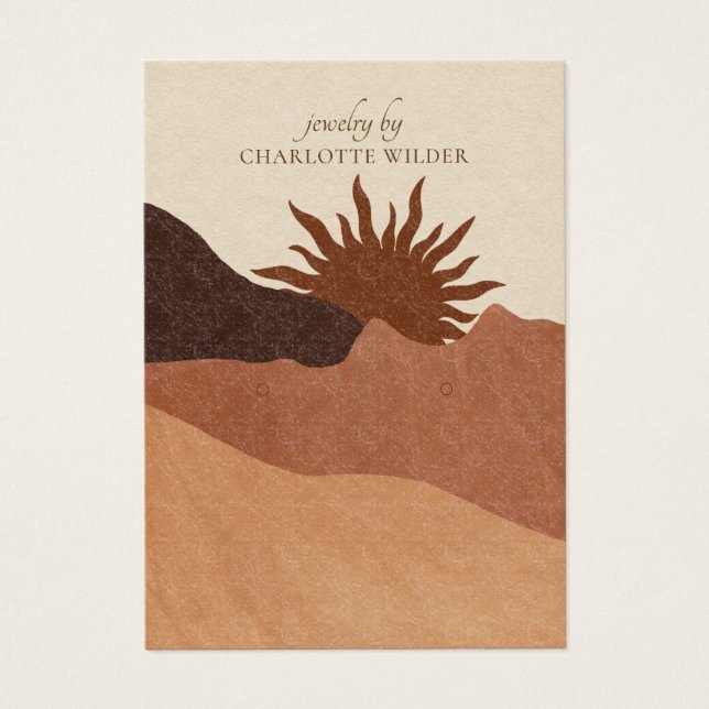 Boho Terracotta Sand Abstract Earring Display Card (Front)